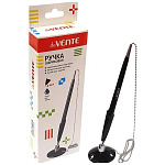 Ручка настольная " deVente " синяя 0,7мм, цвет корпуса- черный, металлическая цепочка, картонная упаковка