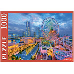 Пазлы " Рыжий кот " 1000элементов Япония.Вечерняя Йокогама, 68,5*48,5см, картонная упаковка 19*15,1*6,5см