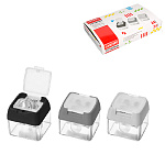 Точилка " deVente " Keyboard Keys" 38x36x35 мм 3 отверстия с контейнером, ассорти, картонный дисплей