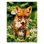 Картина алмазная " Lori " 30*40см Лисичка, полное заполнение, холст без подрамника с клеевой основой, комплект квадратных страз, стилус, лоток для страз, сухой клей, инструкция