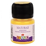 Краска акриловая " Decola " 20мл матовая желтая светлая