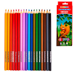 Карандаши " Цветик " 18цв шестигранные деревянные, картонная упаковка, европодвес