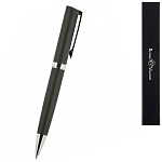 Ручка подарочная шариковая автоматическая " Bruno Visconti " Milano синяя 1,0мм, толщина письма 0,7мм, поворотный механизм, корпус- нержавеющая сталь, покрытие soft touch, цвет корпуса черный, металлический наконечник, металлический клип, картонная упаков