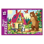 Пазлы " Рыжий кот " Макси. 15элементов Теремок 30*21,5см, картонная упаковка 28,5*19*3,5см