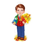 Плакат фигурный " Империя поздравлений " 933 А3 Мальчик с листьями, без отделки