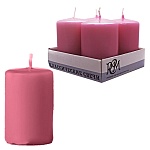 Набор свечей " РСМ " Классических розовых, 60*40мм, время горения 10часов, 4шт, в картонном поддоне