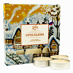 Свеча чайная ароматизированная Новогодняя " РСМ " 9шт Сочельник, 39*12,5мм время горения 3-4часа, картонная упаковка