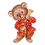 Плакат фигурный " Империя поздравлений " 933 А3 Медведь с балалайкой, без отделки