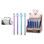 Ручка шариковая автоматическая " Basir " Единорог, синяя, 0,5мм, поворотный механизм, стилус, металлическая, ассорти