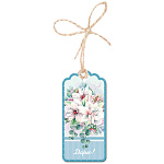 Бирка для букетов и подарков " Праздник " 060 Дарю! Белоснежные ромашки, 77*53мм, глянцевый УФ-лак