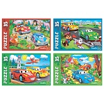 Пазлы " Рыжий кот "  35элемента Крутой вираж №8 18*13см, 4 дизайна, картонная упаковка 6,5*9*2,5см