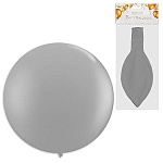 Шар латексный " KWELT " 37"/93см металлик серый