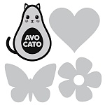 Набор фликеров " deVente " наклейки Avocato 4шт 65*55мм, пакет, европодвес