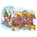 Плакат фигурный " Мир поздравлений " 775 А2 Новогодний- Тройка сказочная, двусторонний