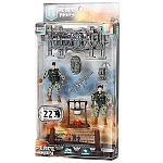 Набор солдатиков " Peace army " 10 предметов, в наборе: солдат- 2шт, ограждение- 3шт, рюкзак- 2шт, автомат, костер с кастрюлей, жетон, картонная упаковка 36*19*4,5см, европодвес