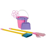 Игровой набор " Совтехстром " Золушка №2, в наборе: ведро, щетка, совок, выбивалка, насадка на ведро и швабру, сетка 20*20*54см