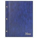 Папка " ДПС " Меню с 10 файлами, синяя 250*320мм тиснение фольгой, винты, ПВХ