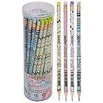 Карандаш ч/гр " deVente " Marandi HB с ластиком, трёхгранный, деревянный, цвет корпуса - с рисунком, 4 дизайна, заточенные, пластиковая туба