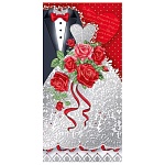 Конверт для денег " Мир поздравлений " 445 Свадьба- Костюмы жениха и невесты, 168*84мм, фольга