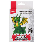 Выращивание кристаллов " Lori " Мир пикселей. Пиксельный дракон, в наборе: химический реактив, поддон для выращивания, картонная основа, основа для выращивания кристалла, инструкция