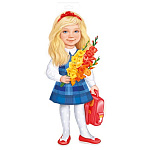 Плакат фигурный " Империя поздравлений " 933 А3 Девочка с букетом, без отделки