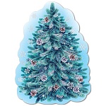 Плакат " Праздник " 946 А2 Новогодний- Зеленая красавица, пластизоль с блестками