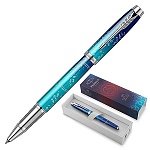Ручка-роллер подарочная " Parker " Submerge IM Last Frontier SE, черная 0,5мм, цвет корпуса- лазурный/синий, подарочная упаковка