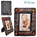 Фоторамка " KWELT " металл Ажур  9*13см,стразы,вставка-стекло,ножка