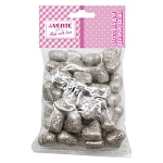 Заготовка пенопластовая " deVente " Сердце Glitter d= 3см, серебряная, 20шт, пакет, европодвес