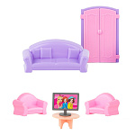 Игровой набор " Совтехстром " Мебель для кукол Гостиная в наборе: 6 элементов, пакет, европодвес, 28,6*18,8*34,1см
