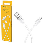 Кабель сетевой USB - Lightning " Borofone " BX19 Benefit белый, круглый, 1м, 2,4А, силикон