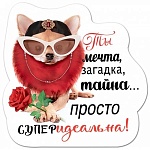 Магнит виниловый " Хорошо " 612 Ты мечта, загадка, тайна..просто суперидеальная! 90*90мм