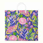 Пакет ПЭ " Интерпак " с пластиковой ручкой ПВД, 37*34см 80мкм Лепесток