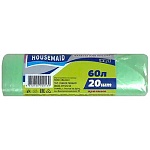 Мешки для мусора " Housemaid "  60л 20шт салатовые, толщина 6мкм, в рулоне, ПНД