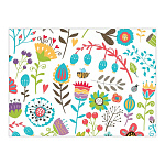 Конверт для подарочного сертификата " Праздник " 170 Нарисованные цветы, 100*74мм, глянцевый УФ-лак