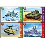 Пазлы " Рыжий кот "  54элемента Транспорт 17,5*13,0см, 4 дизайна, картонная упаковка 9*6,5*2,5см