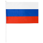 Флаг России " KWELT " Триколор 30*20см на палочке, искусственный шелк