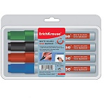 Набор маркеров " Erich Krause " для доски W-500 4цв (красный, черный, зеленый, синий) 0,8-2,5мм ПВХ европодвес