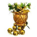 Украшение-подвеска новогодняя " KWELT " Ель в декоративной вазе, 16*26*14см, золото, пакет, европодвес