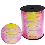 Лента для шаров " KWELT " 5мм*500м металлический блеск, розовая