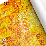 Упаковочная бумага металлизированная " Интерпак " 68,5см*100см 1 лист Ампир, в рулоне, 90г/м2