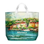 Сумка ПП многоразовая " Интерпак " с петлевой ручкой, 60*50см 160мкм Ривьера