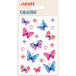 Наклейки " deVente " А6 Бабочки, объемные мягкие, многоразовые, пакет, европодвес
