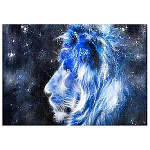 Картина алмазная " Mazari " 25*30см Звездный лев, состав набора: холст, стразы, стилус, желеобразный клей, лоток, частичная выкладка, в термоусадочной пленке