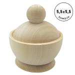 Деревянная заготовка из липы " Мастерская РуТвор " Солонка, h=55мм d=55мм