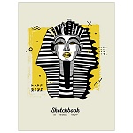 Скетчбук, кремовая бумага 100г/м2, А5, 40л, на резинке, 7БЦ, без линовки, твёрдый переплёт, обложка- матовый ламинированный картон, " Миленд " Фараон