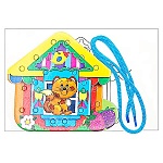 Раскраска-шнуровка " Антураж " А5 1л Домик, шнуровка- 15*8см, пакет, европодвес