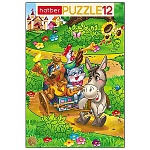 Пазлы " Hatber "  12элементов Бременские музыканты 20*30см, в рамке, картонная упаковка