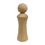 Деревянная заготовка из липы " Мастерская РуТвор " Кукла №1 Кокеши, h=100мм d=30мм, голова d=25мм