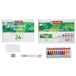 Гуашь " Art Creation " 12цв*12мл в тубах, блокнот на спирали А4 24л плотность 190г/м2, 2 кисти, лоток для смешивания, карандаш, ластик, картонная упаковка